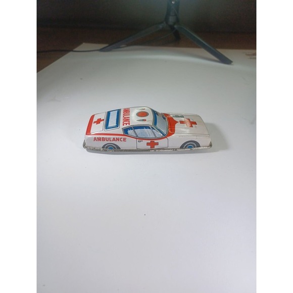 Vintage Tin Friction Car Japan Ambulance - Picture 3 of 7